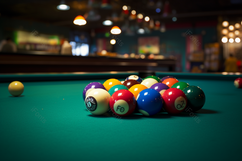 室内花式台球绿色台球桌摄影实拍,高清,摄影图,摄影图片,图片大全,摄影图免费下载